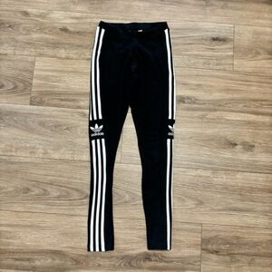 Adidas Black and White Striped Leggings